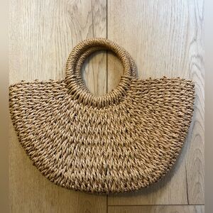Elegant Tan Woven Handbag